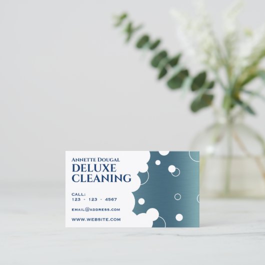 金属モダン気泡フェイク模様 名刺 (スタンド正面)