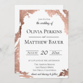 金属モダン結婚式招待状 招待状 (正面/裏面)