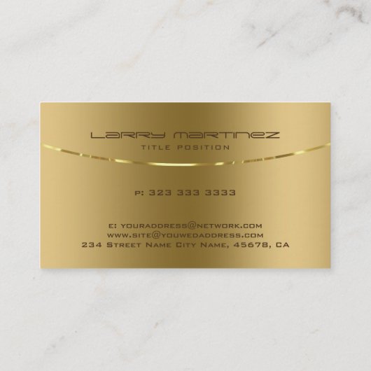 金属モダン金ゴールドスフェイクテンレス鋼の外観 名刺 (裏面)