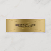 金属モダン金ゴールドスフェイクテンレス鋼ルックバス スキニー名刺 (正面)