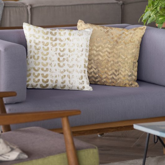 金属モダン金ゴールドパター動揺してン – シェブロン クッション