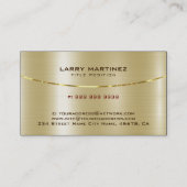 金属モダン金ゴールドフェイクステンレステクスチャ 名刺 (裏面)