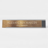 金属モダン金ゴールドミニマルジョブのタイトル名 デスクネームプレート (正面)