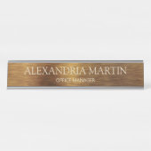 金属モダン金ゴールドミニマルジョブのタイトル名 デスクネームプレート (正面)