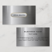 金属モダン銀スフェイクテンレス鋼ルックB 名刺 (正面/裏面)