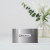 金属モダン銀スフェイクテンレス鋼ルックB 名刺 (スタンド正面)