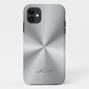 金属モダン銀 – 灰色ステンレス鋼の外観 iPhone 11 ケース