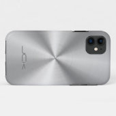 金属モダン銀 – 灰色ステンレス鋼の外観 Case-Mate iPhoneケース (裏面(横))