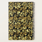 金属モノグラムの金ゴールドダマスクパターン プランナー手帳 (裏面)