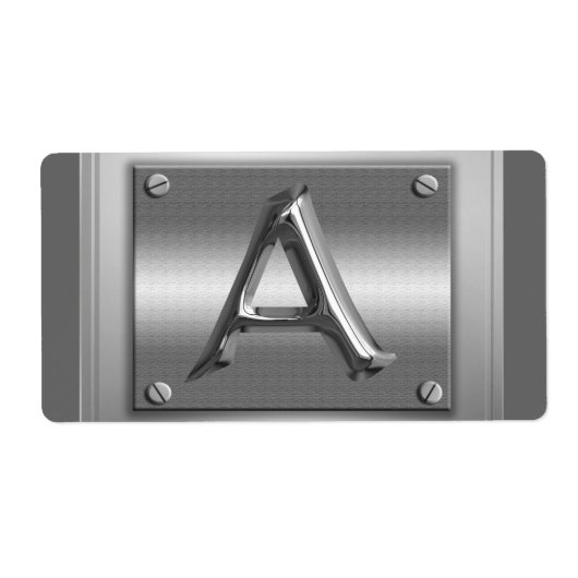 金属モノグラムイニシャル文字ラベル ラベル (正面)