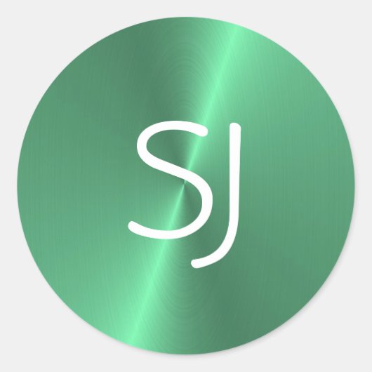 金属モノグラムグリーン光沢 ラウンドシール (正面)