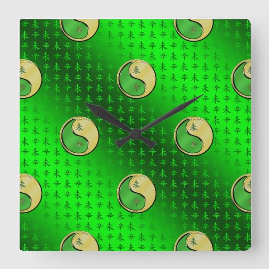 金属ヤギの年 スクエア壁時計 (正面)