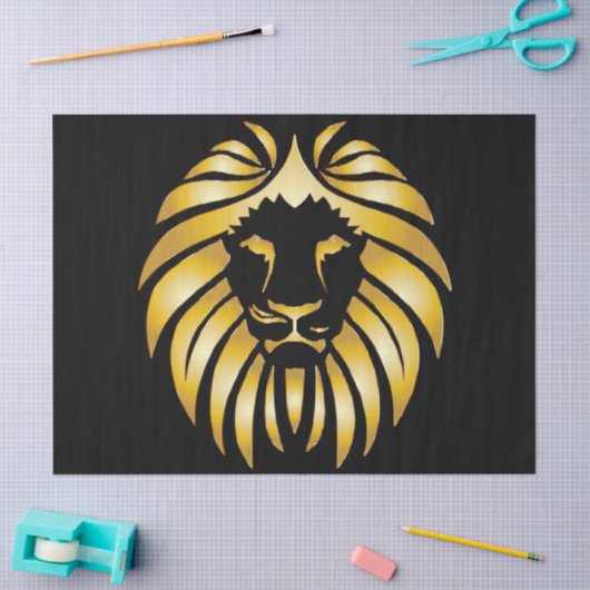 金属ライオンズユニークのヘッドデザインの切り離し 薄葉紙 (クラフト)