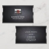 金属ラベル埋め込み鋼縁ど製名刺 名刺 (正面/裏面)