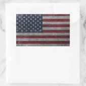金属ヴィンテージグランジ米国国旗 長方形シール (バッグ)