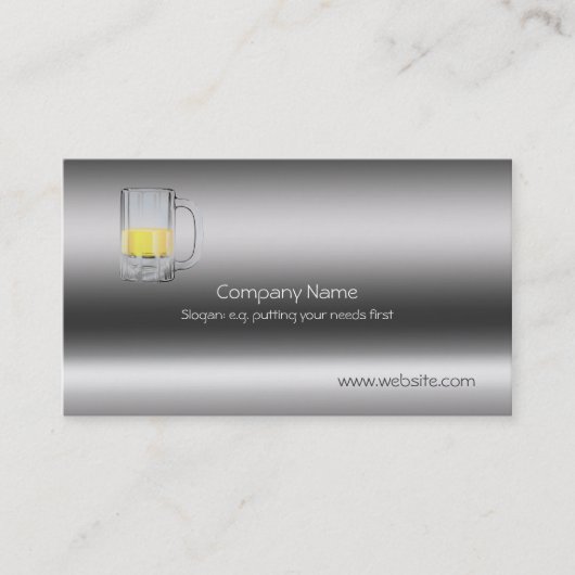 金属一見のテンプレートのビールガラス 名刺 (正面)