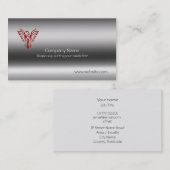 金属一見のテンプレートの赤のフェニックス 名刺 (正面/裏面)