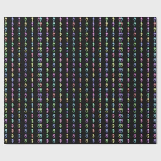 金属一見のパステル調の人間のスカル ラッピングペーパー (フラット)