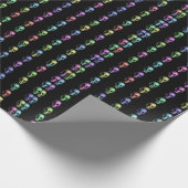 金属一見のパステル調の人間のスカル ラッピングペーパー (角)