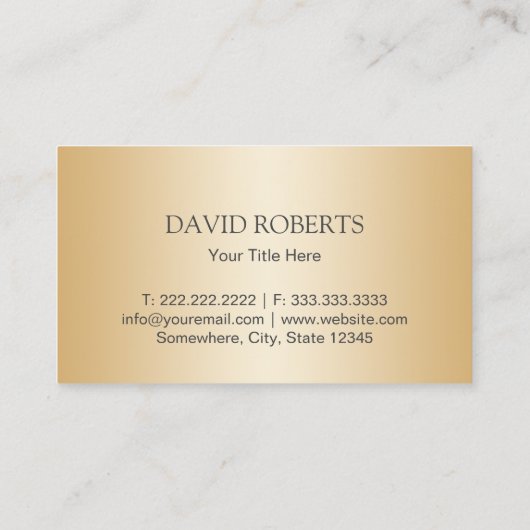 金属不動産業者の専門の金ゴールド 名刺 (裏面)