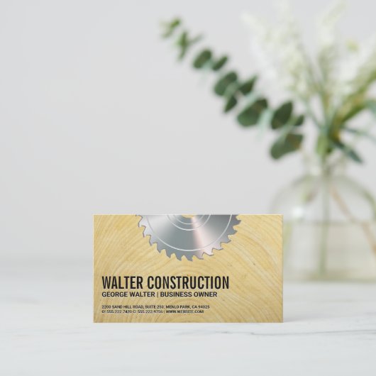 金属丸鋸 | 木目 | 建築 名刺 (スタンド正面)