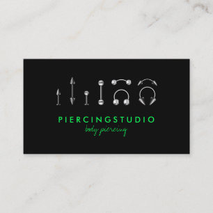 金属体ピアスネオングリーン 名刺