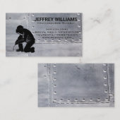 金属作業者溶接 | スチールメタルリベット 名刺 (正面/裏面)