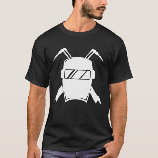 金属作業者1の溶接機ヘ誇りを持ったルメットことわざ Tシャツ (正面)