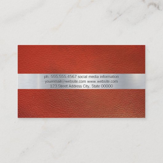金属光沢 |革の背景 名刺 (裏面)