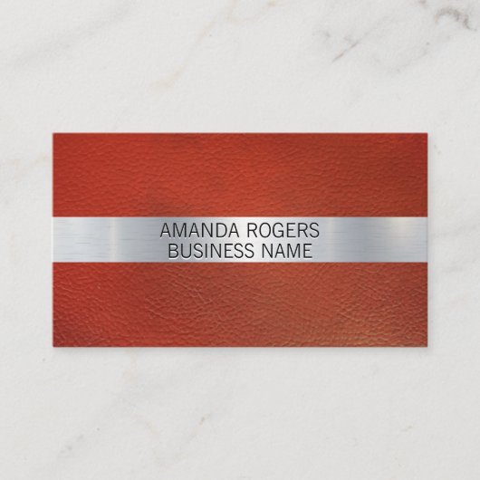 金属光沢 |革の背景 名刺 (正面)