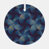 金属円の光学錯覚、シームレスなパターン ガラスオーナメント (裏面)