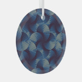 金属円の光学錯覚、シームレスなパターン ガラスオーナメント (正面右)