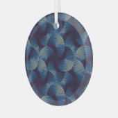 金属円の光学錯覚、シームレスなパターン ガラスオーナメント (正面左)