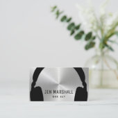 金属効果にDJヘフェイクッドフォン 名刺 (スタンド正面)