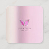 金属効果のバタフフェイクロのロゴ スクエア名刺 (正面)