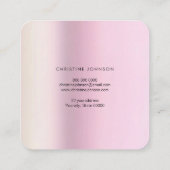 金属効果のバタフフェイクロのロゴ スクエア名刺 (裏面)