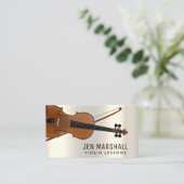 金属効果フェイクバイオリン 名刺 (スタンド正面)