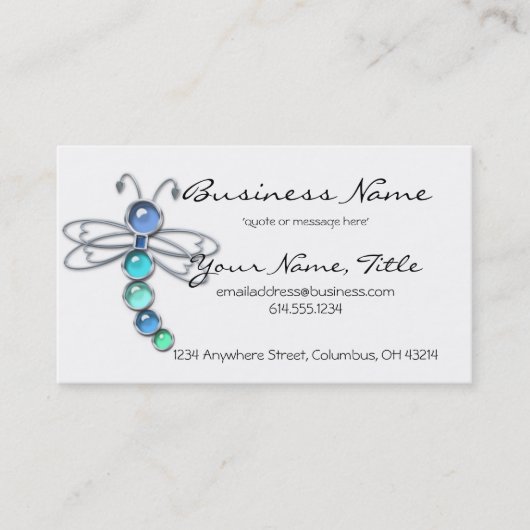 金属及びガラスのトンボのデザイン2の名刺 名刺 (正面)