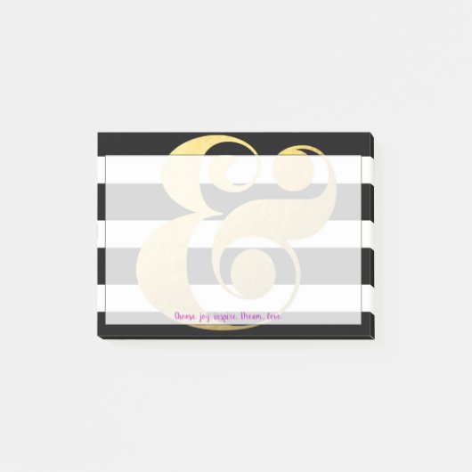 金属及びストライプなアンパーサンドのポスト・イット ポストイット (正面)