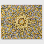 金属大切金ゴールド銀ヴィンテージ万華鏡のように千変万化するパターン ラッピングペーパー (フラット)