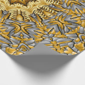 金属大切金ゴールド銀ヴィンテージ万華鏡のように千変万化するパターン ラッピングペーパー (角)