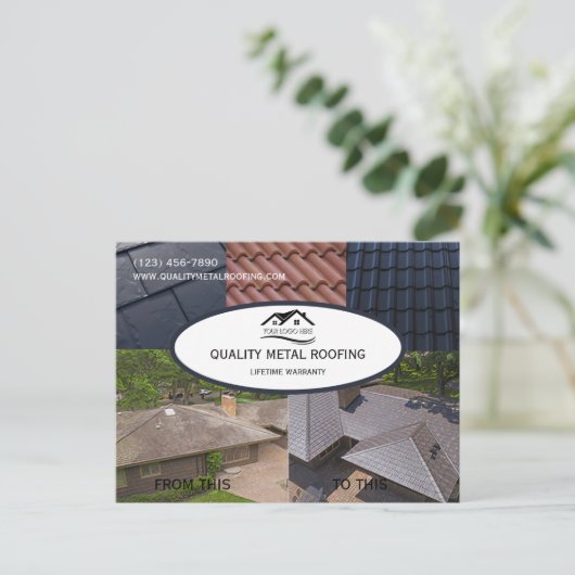 金属屋根会社プロモーション ポストカード (スタンド正面)