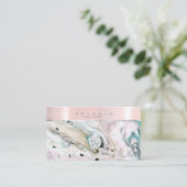 金属帯オン水彩抽象芸術バラ金ゴールドID803 名刺 (スタンド正面)