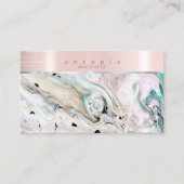 金属帯オン水彩抽象芸術バラ金ゴールドID803 名刺 (正面)