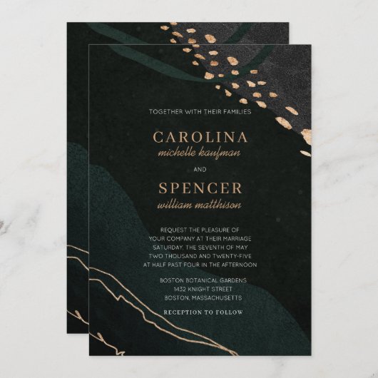 金属帯結婚の 招待状 (正面/裏面)