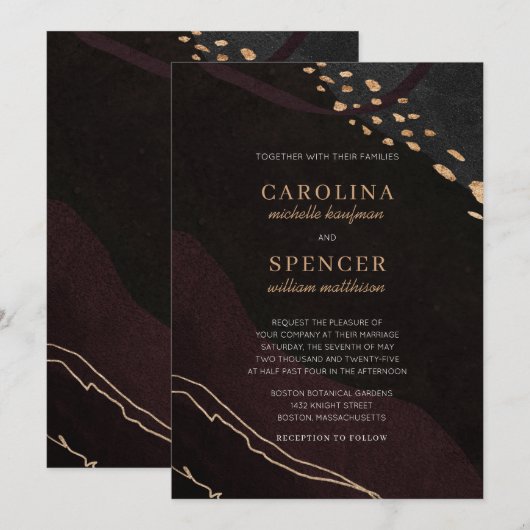 金属帯結婚の 招待状 (正面/裏面)