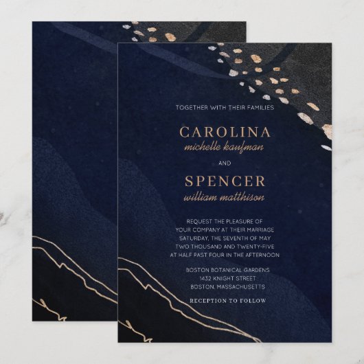 金属帯結婚の 招待状 (正面/裏面)