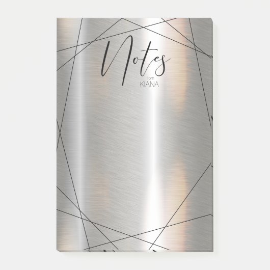 金属幾何学注記シルバー/ブラックID648 ポストイット (正面)