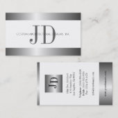 金属建築家のモノグラムの銀 名刺 (正面/裏面)