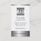 金属建築家のモノグラムの銀 名刺 (裏面)